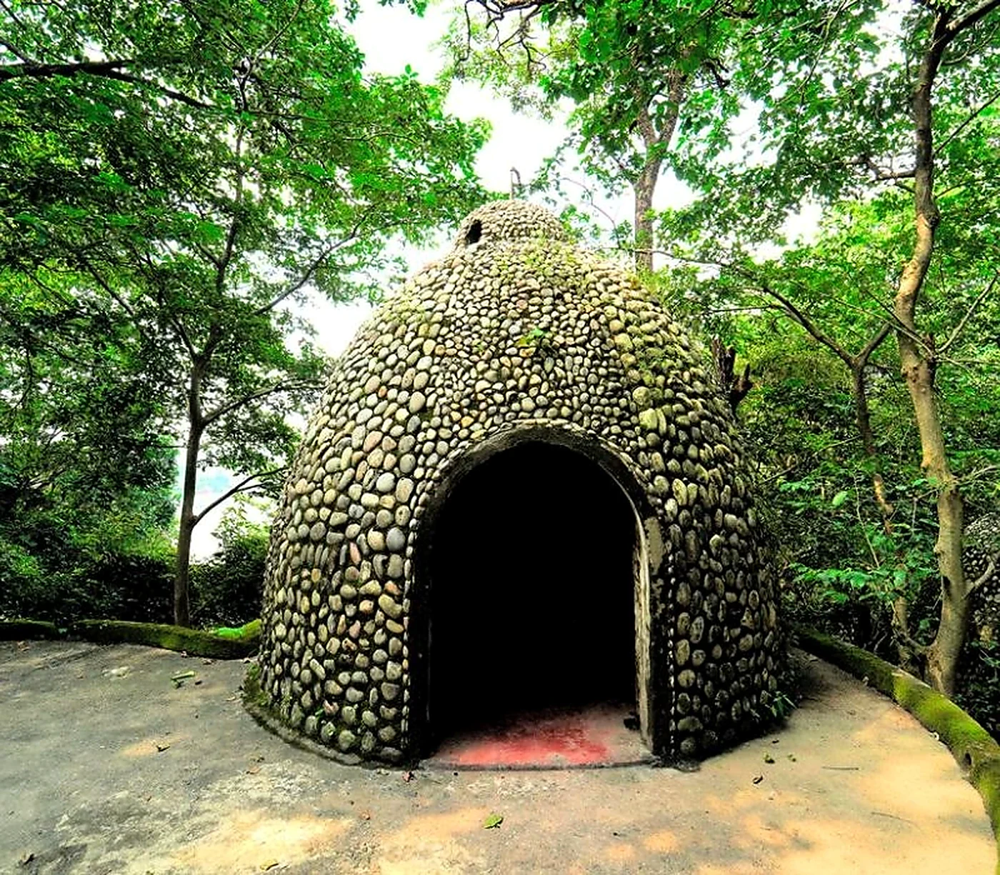 Stone meditation dome at the Beatles Ashram in Rishikesh