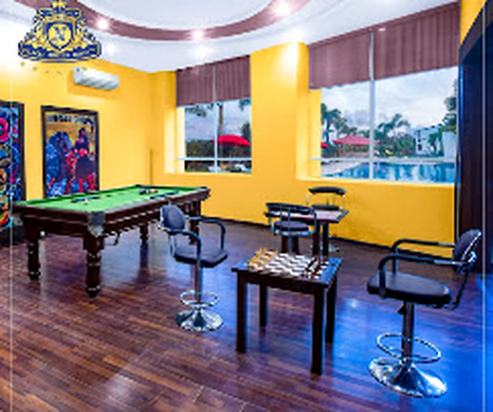 Pool table in the resort games room